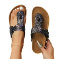 thumbnail image 3 of YOUYEDIAN Orthopedic Flip Flops Women Casual Flat Slippers Cozy Slip on Sandals Summer Open Toe Shoes(Black), 3 of 5