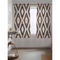 thumbnail image 3 of Brown Aztecs Curtains 72 Inch Length,Sheer Curtains for Bedroom Living Room Window Abstract Southwest Geometric Vintage Tribal Rod Pocket Drapes Kitchen Curtains Small Half Window 52"x72" 2 Panels, 3 of 7