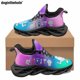thumbnail image 1 of Doginthehole - Zapatos informales transpirables de verano con estampado de dientes de amor, zapatillas planas para exteriores para mujeres y hombres, zapatos deportivos clásicos con cordones, 1 of 6