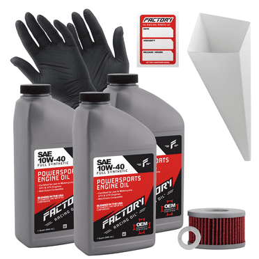 Factory Racing Parts 10W40 3Qt Oil Change Kit Fits Suzuki DR650S, DR650SE