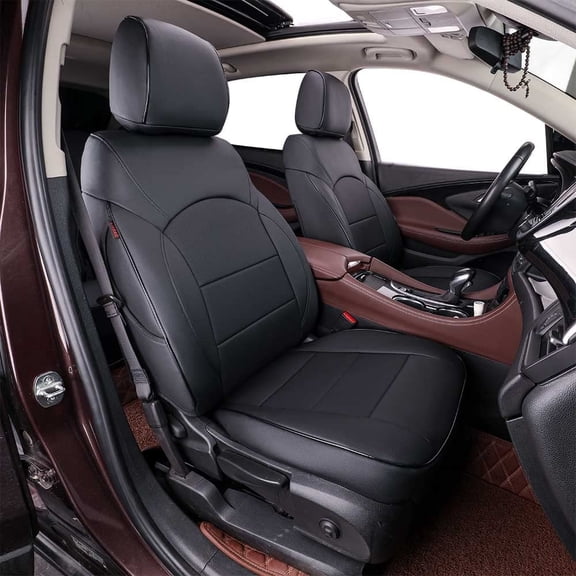 EKR Custom Fit Encore Car Seat Covers for Buick Encore GX 2020-2026-Full Set Leather Seat Protecter Waterproof(Black)