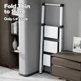 thumbnail image 5 of 3 Step Ladder,Aluminum Lightweight Folding 3 Step Stool with Anti-Slip Wide Pedal, 330lbs Capacity Step Ladder for Household,Kitchen,Office - BlackWoodgrain, 5 of 16