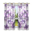 thumbnail image 2 of Purple Butterflies Watercolor Blackout Curtains Thermal Insulation 63 inch Grommet for Bedroom Living Room Bathroom Kitchen Windows 2 Pack, 2 of 6