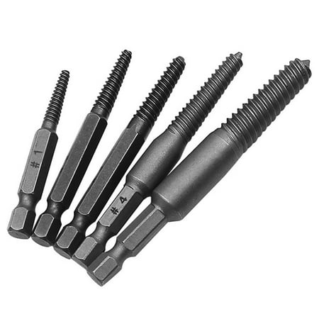 

5 Pcs/Set Hex Shank Broken Screwdriver Extractor Spiral Flute Bolt Extractor Kit
