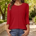 thumbnail image 2 of Kingdiese Women's 3/4 Sleeve T Shirt Loose Fit And Stylish Ladies Long Sleeve Dressy Tops, Size XL, 2 of 4