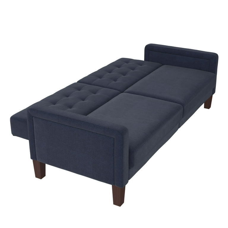 Better Homes Gardens Porter Fabric Tufted Futon Navy Linen