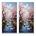 thumbnail image 2 of Designart "Sakura Dream Japon Art in Pink and Blue III" Japan Art Framed Wall Art Set Of 2 - Pink People Framed Canvas Set For Living Room Decor, 2 of 7