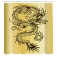 thumbnail image 3 of Ambesonne Dragon Shower Curtain, Chinese Eastern Myth, 69"Wx75"L, Mustard and Black, 3 of 5