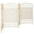 thumbnail image 4 of Red Lantern 2 ft. Short Fiber Weave Folding Screen - White - 4 Panels, 4 of 7