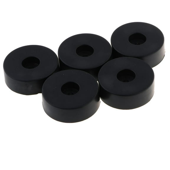 5 Pack 45x15mm Round Rubber Bumpers Black Feet Spacers for Electronics, Computer Equipment, Speakers, Car Truck Bug Deflector, Furniture, Cabinet Door