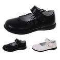 thumbnail image 4 of GiLiling Girls Bow Mary Jane Flats, Adjustable Strap Scalloped Edge School Shoes, Soft Sole Non Slip Student Performance Flats for Kids (Black, 5.5-6 Years), 4 of 8