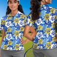 thumbnail image 4 of Uorisanigo Hibiscus Matching Couple Outfits Men and Women Golf Shirts Short Sleeve Dry Fit Performance Summer Tennis Shirts Size XS Lightweight Casual Print Collared Tops, 4 of 8