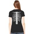 thumbnail image 3 of Women's Halloween Skeleton Rib Cage T-Shirt – Spooky Skull Hands Top, Perfect for Halloween Parties and Costumes, 3 of 7