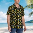 thumbnail image 5 of Xecao Pineapple print Hawaiian shirt - a stylish short-sleeve button-down for men, perfect for casual beach and tropical outings., 5 of 9