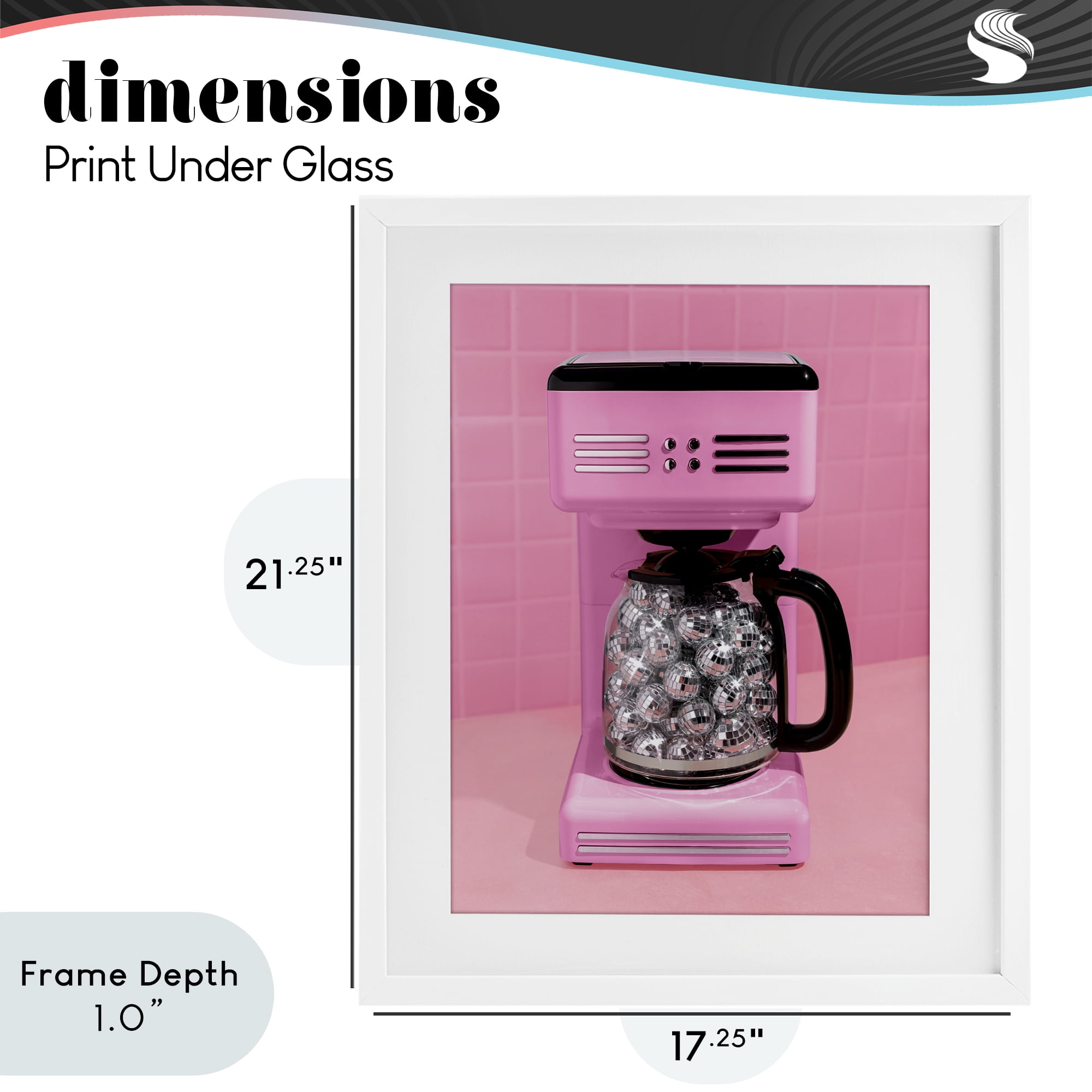 Stupell Industries Disco Coffee Over Pink White Framed Print Under Glass, design by LISH Creative