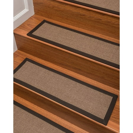 Natural Area Rugs 100% Natural Fiber Margot, Sisal Light Brown, Handmade Stair Treads Carpet Set of 13 (9