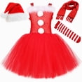 thumbnail image 2 of Vestido con tutú de Papá Noel para niña, disfraz rojo de señora Santa Claus para niña pequeña, ropa de princesa para fiesta de Navidad, 2 of 5