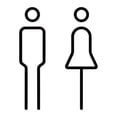 thumbnail image 4 of Letrero para puerta de baño,Letrero para puerta de baño para hombres y mujeres,figura ligera,Símbolo de inodoro,decoración moderna para el baño,simple,Pegatinas acrílicas para letreros de, 4 of 8