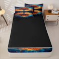 thumbnail image 4 of Homewish Boho Tree Of Life Zipper Twin Comforter Sets with Fitted Sheet and 2 Pillowcases,Aesthetic Starry Night Zipper Bedding Set,Black Reversible,4 Pieces, 4 of 7
