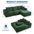 thumbnail image 3 of Kojooin 108" Modular Sectional Sofa - L Shaped Boneless Cloud Couch with 67.5" Chaise, Reversible L/R Facing, No Assembly Required, 3 of 9