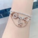thumbnail image 4 of Colgante de plata Ley 925 para mujer, cadena de seguridad con Pavé Clip transparente, cuentas de oro rosa, joyería para Festival, compatible con Pandora, 4 of 4