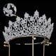 thumbnail image 1 of Tiara alta de lujo de circonia cúbica para boda y corona, joyería para el cabello de circonita, tocados de fiesta para mujer, 1 of 4