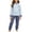 Blue, variant on Viluyesy Girls 2 Piece Outfit Mock Neck Print Top and Jogger Pants Long Sleeve Soft Comfortable Warm Cute Casual Loungewear Set Orange Size 5T