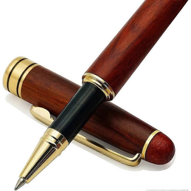Bolígrafo de punta de palo de rosa - Recarga de tinta negra - Ideal para firmas ejecutivas y negocios