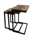 thumbnail image 1 of Electra 3 Piece Nesting Table Set - Electrified Wood - Black Iron, 1 of 8