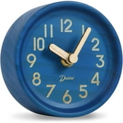 Driini Wooden Analog Desk Clock  – Easy to Read; Silent Sweep Table Decor