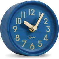 Driini Wooden Analog Desk Clock  – Easy to Read; Silent Sweep Table Decor