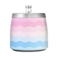 thumbnail image 7 of Yayeee Ashtray with Lid for Cigarette Smokeless Stainless Steel Home Ash Holder, Light Pink Stripes, 7 of 7
