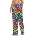 thumbnail image 3 of FORMRS Mens Pajama Pants with Pockets Cotton Sleepwear Lounge Bottoms Sizes S-2XL, Vibrant Dragon Scales Pattern, 3 of 7