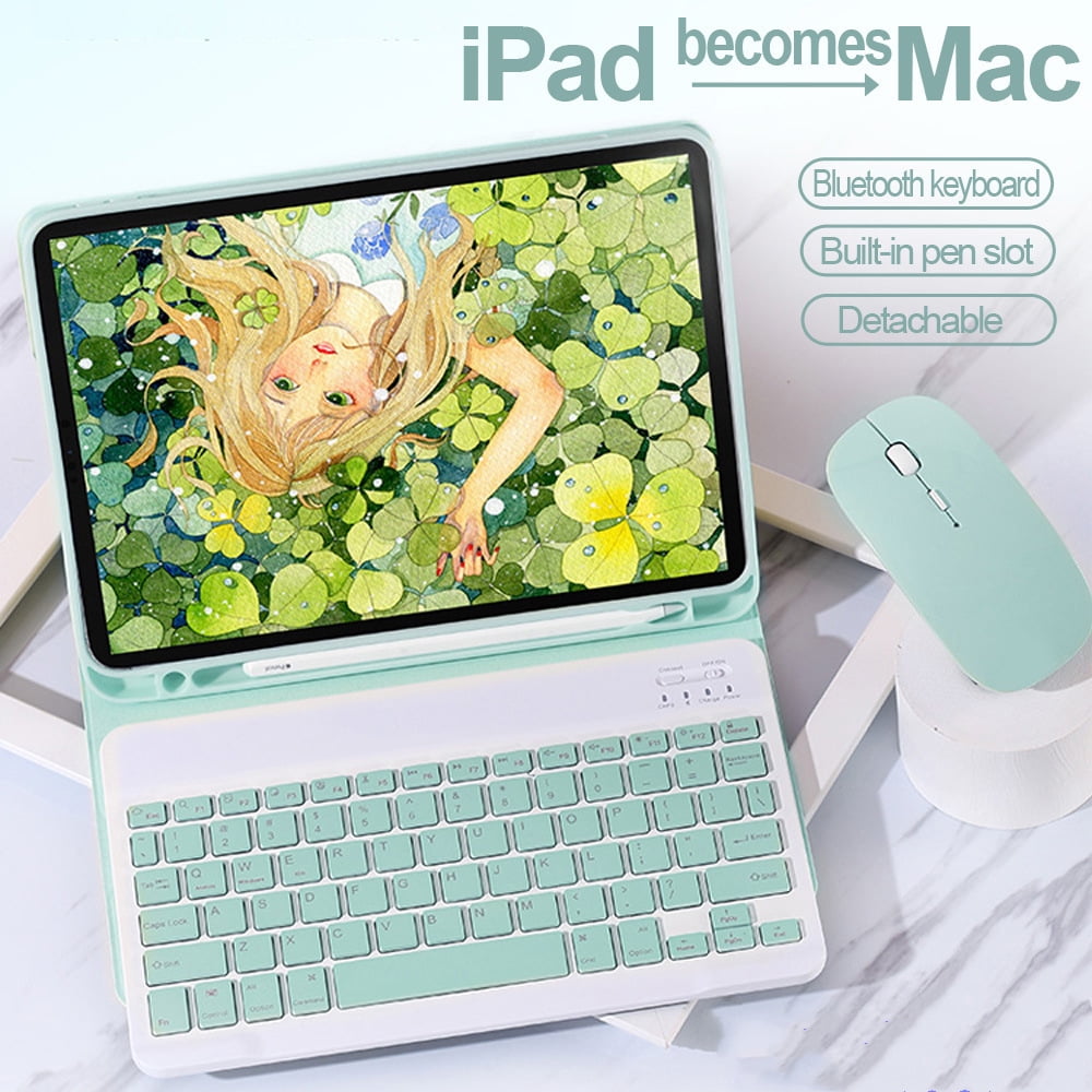 Case for Ipad Pro/Air3(10.5Inch) - Slim Protective Case with Apple Pencil Holder and Wireless Detachable Keyboard (Light Green)