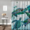 thumbnail image 2 of Orinice Sea Turtle Shower Curtain for Bathroom, Ocean Sea Green Teal Turtle Fabric Shower Curtains Set, Coastal Beach Nautical Kids Restroom Decor Accessories with Hooks  36x72, 2 of 7