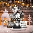 thumbnail image 3 of PRETXORVE Christmas Wooden Layered Tray Decoration Set Plaid Style Home Desktop Sign Ornaments, 3 of 9