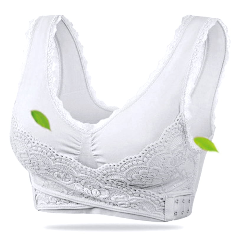 Women's Seamless Sports Lace Front Closure Bra Wireless Yoga Running