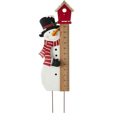 Glitzhome Snowman Snow Gauge Yard Stake or Wall Decor, 40¨