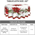 thumbnail image 4 of Christmas Poinsettia Flower Round Tablecloth Washable Reusable Decoration Table Cover for Kitchen Party 60", 4 of 6