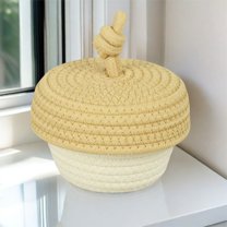 Hovmgk Mini Storage Box, Cotton Rope Woven Organizer for Jewelry & Desk Accessories, Stylish Storage Basket for Bedroom & Home, Durable, Functional and Decorative Organizer