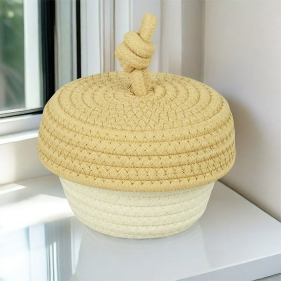 Hovmgk Mini Storage Box, Cotton Rope Woven Organizer for Jewelry & Desk Accessories, Stylish Storage Basket for Bedroom & Home, Durable, Functional and Decorative Organizer