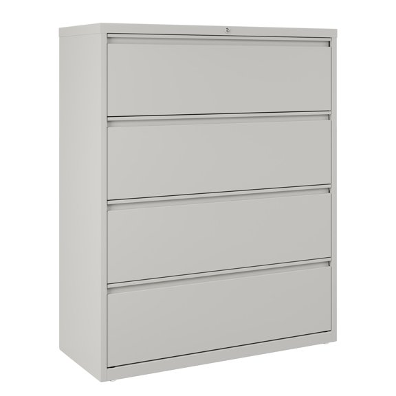 Hirsh 42 inch Wide 4 Drawer Metal Lateral File Cabinet for Home and Office, Holds Letter, Legal and A4 Hanging Folders, Gray