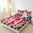 thumbnail image 4 of jejeloiu Christmas Gifts Xmas Berry Black Red Green Queen Sheet Set,Microfiber Boy Kids Bedding,4 Pieces, 4 of 7