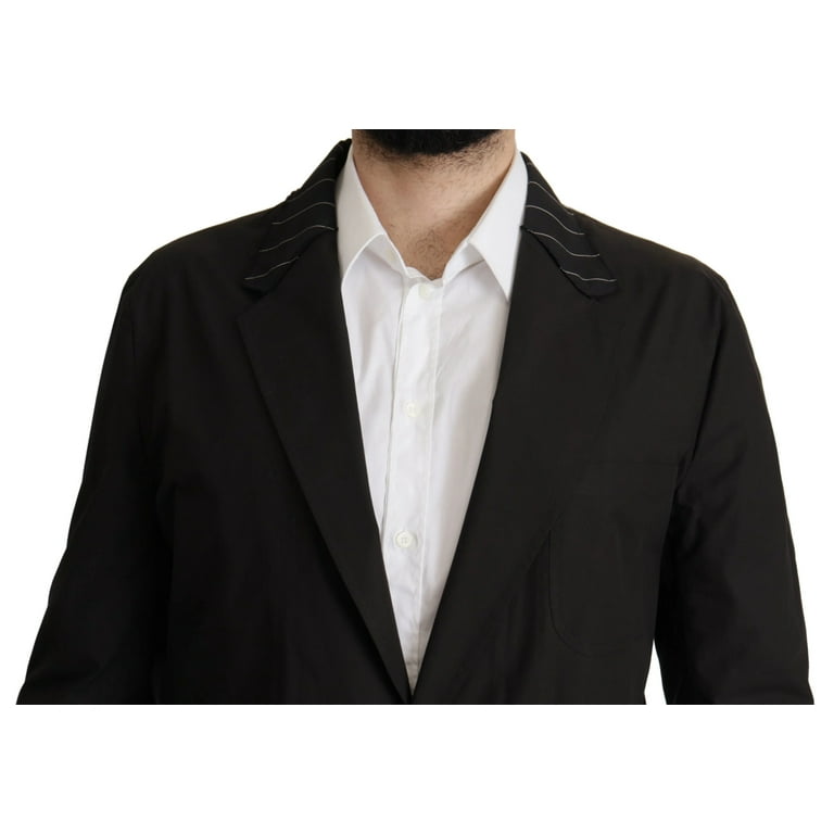 Dolce Gabbana Black Cotton Single Breasted Blazer Jacket
