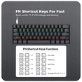 thumbnail image 2 of Mechanical Gaming Keyboard,Rainbow RGB Backlit Gaming Wired Keyboards Compact Mini 61 Keys Portable 60 Percent Mechanical Keyboard with Black Keycaps,for Windows Laptop PC Linear Blue Switch, 2 of 7