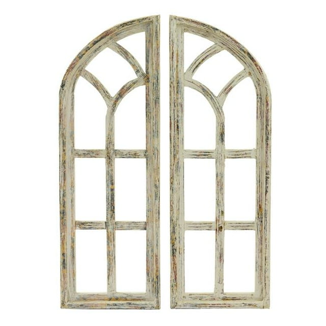 Rustic Arrow 12420 Wooden Set of Windows Wall Decor - Distressed Finish