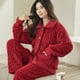thumbnail image 4 of Cárdigan grueso para otoño e invierno, pantalones de franela, pijamas para mujer de manga larga con forro polar de coral, ropa exterior para el hogar, 4 of 6