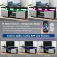 thumbnail image 6 of Hommpa LED TV Stand for TVs up to 70" with Power Outlets Modern Entertainment Center High Gloss Large TV Cabinet Adjustable Shelf PS5 Storage Gaming Media Console, 6 of 16