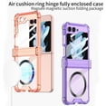 thumbnail image 3 of Built-in with Screen Protector Magnetic Case for Samsung Galaxy Z Flip 5 4 Compatible with Magsafe,Full Hinge Protection, Transparent Anti-Yellow Transparent Cover (Blue,for Samsung Z Flip 5), 3 of 18