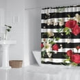 thumbnail image 2 of Waterproof Mini Rose and Lily Flowers Shower Curtain 72x72 Inch Boho Style Polyester Unique Shower Curtain for Bathroom Hotel Home Decor with 12 Plastic Hooks, 2 of 5